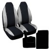 Coprisedili Smart fortwo - Seconda Serie W451 (2007-2015) - bicolore nero grigio chiaro con tappetini in moquette